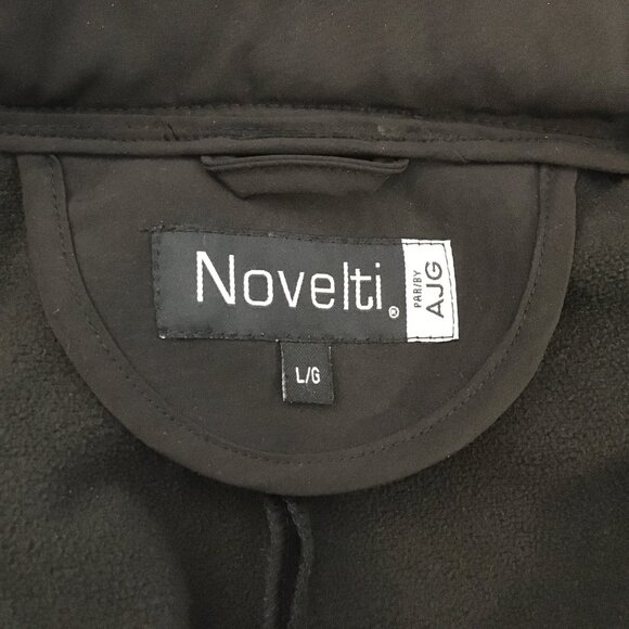 [Novelti] Black Fleece Lined High Collar Hooded Raincoat | L | Good - Picture 13 of 15